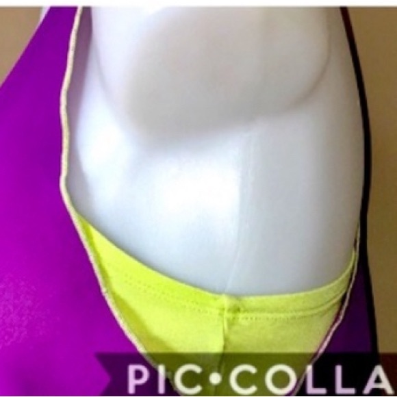 G BY GUESS SHEER PURPLE & LIME GREEN TANK XS - Picture 3 of 13